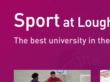 Portion of the Sport at Loughborough University website